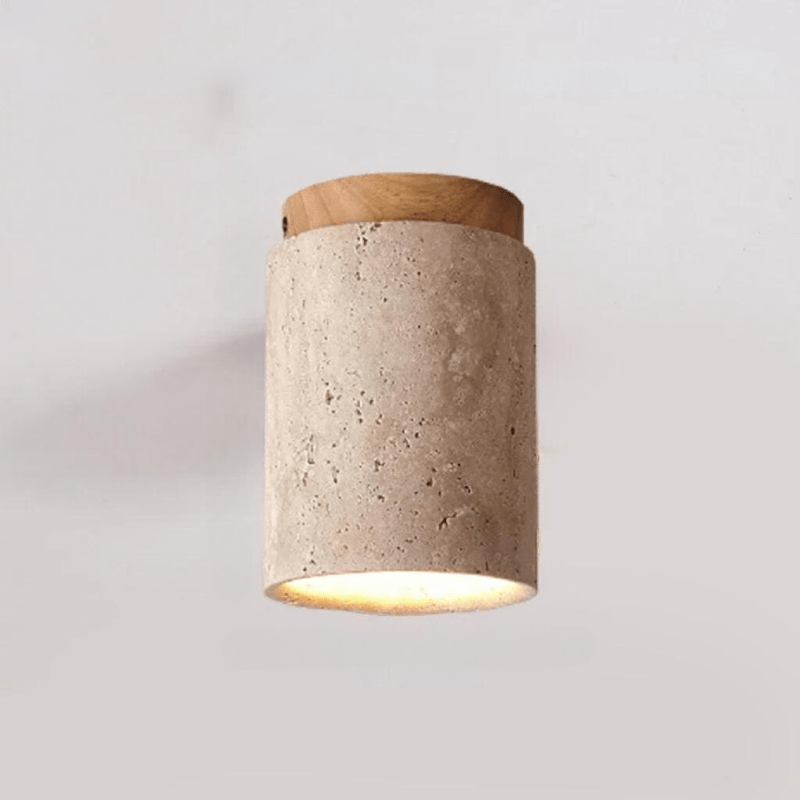 TerraStep Travertine Ceiling Light For Hallways And Stairs, Elegant Corridor Fixture