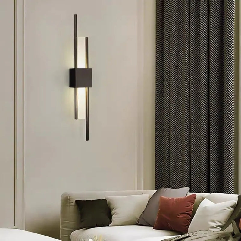 NightGlow LED Wall Lamp By LumeNova In Black And Gold For Bedroom, Contemporary Lighting