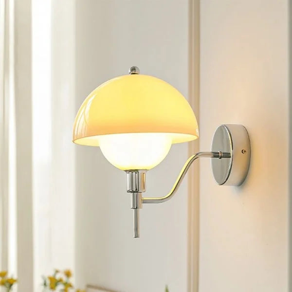 Lampada da parete per corridoio Aurelia Cream Mushroom con luce calda da illuminazione ambientale elegante