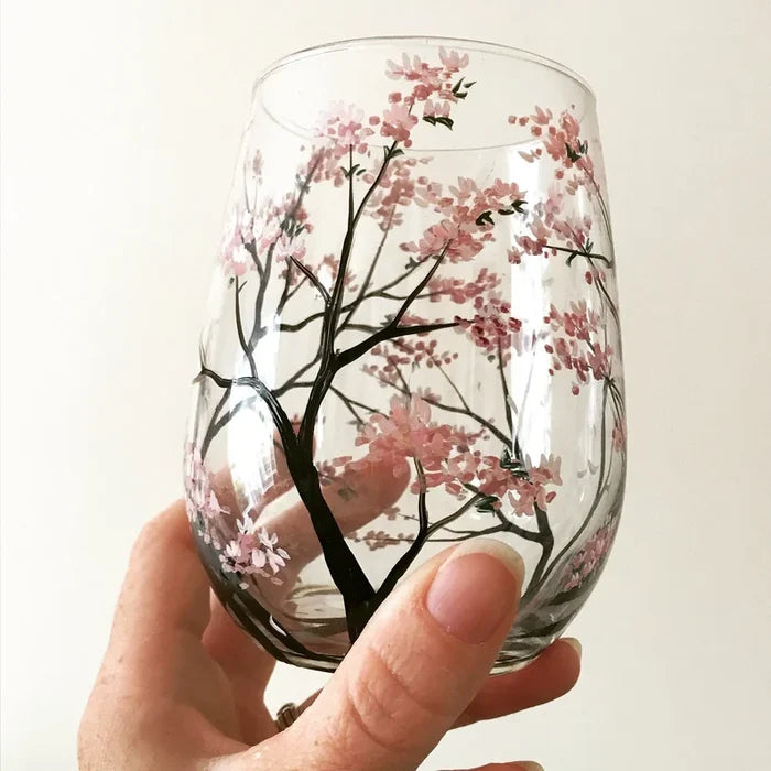 Hand-Painted Four Seasons Wine Glass for Elegant Moments