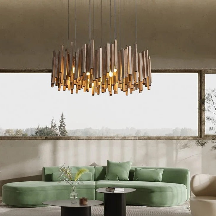 Plafonnier en bois moderne Petalwood pour salon