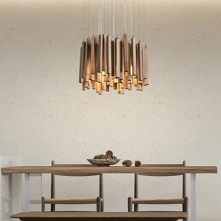 Plafonnier en bois moderne Petalwood pour salon