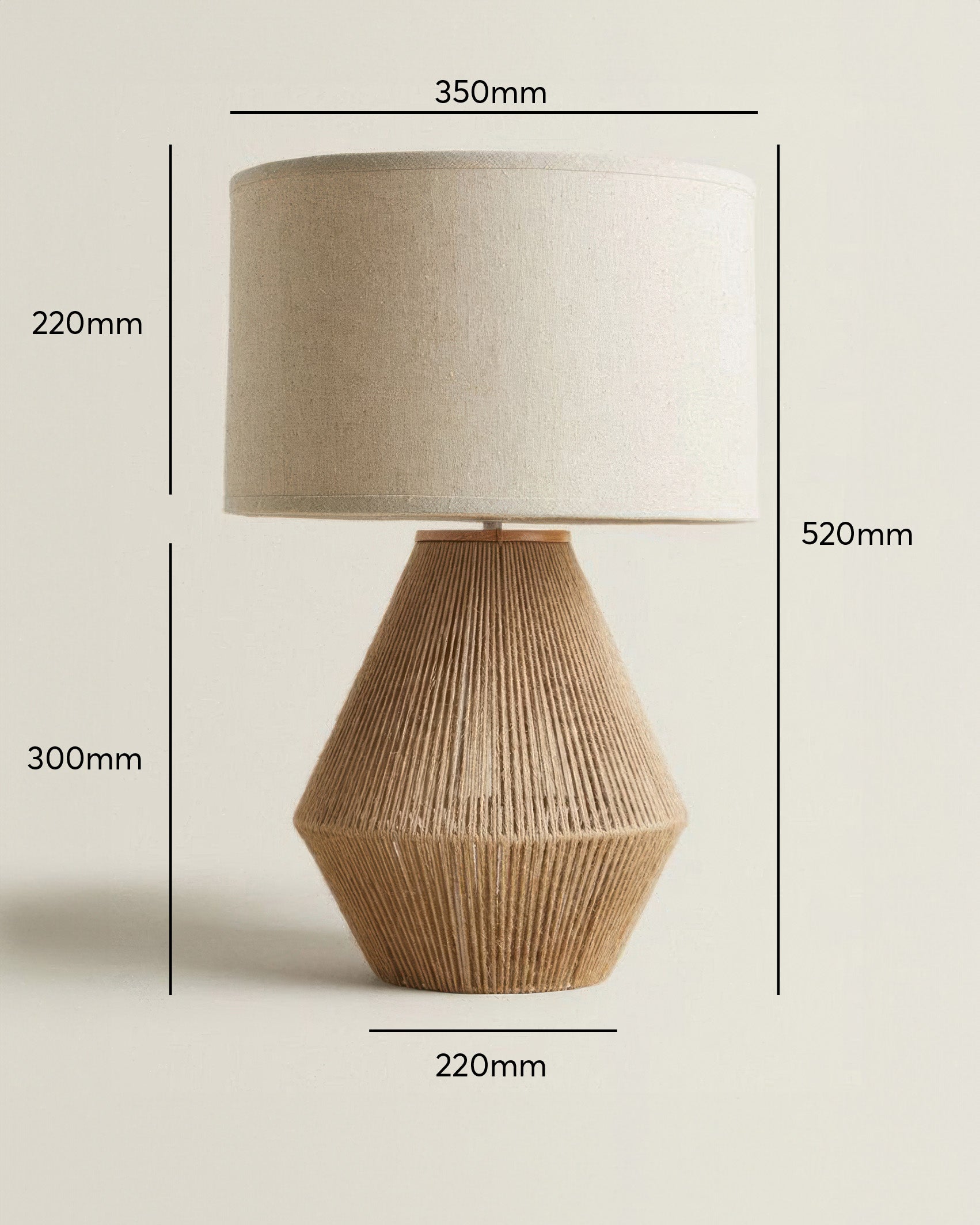 Lampe de bureau en chanvre tissé à la main, éco-responsable, par Kairo