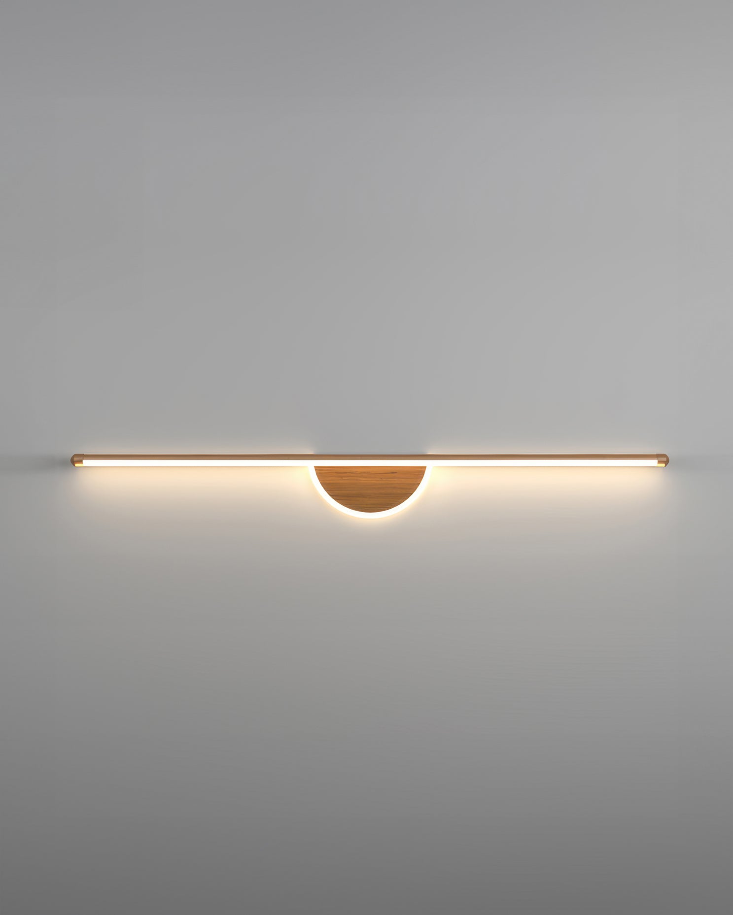 Ambient TV Backdrop Lighting From Sylva Arc Wood Wall Lamp With Soft Tube Glow